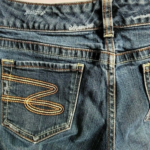 Seven7 Skinny Jeans Size 30 30X28 Blue Lightly Distressed Stretch Denim - Picture 8 of 11